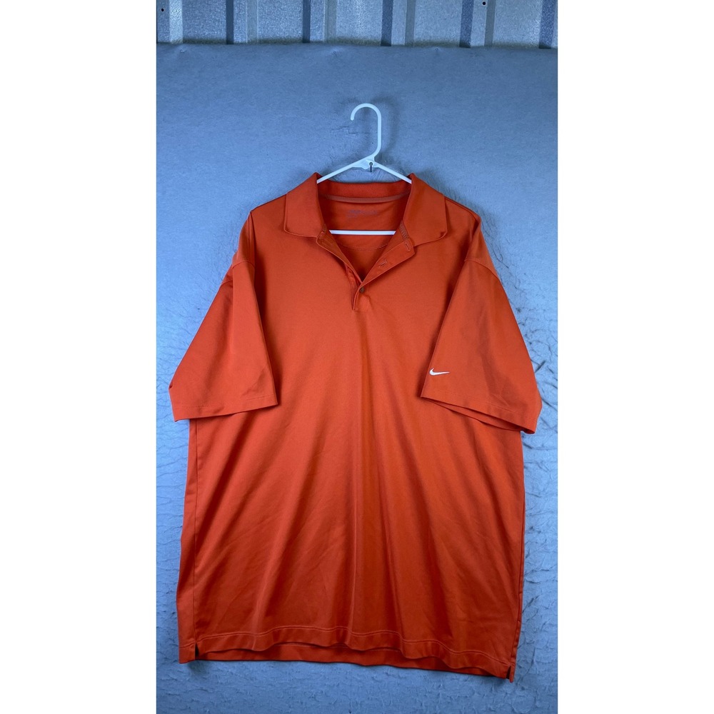 Nike Golf Polo Shirt Mens XXL Orange Excellent Dri-FIT Short Sleeve Pique